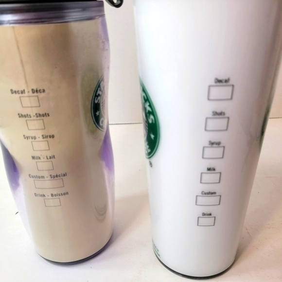 Starbucks Double Wall Travel Tumblers with Lids Bundle x2 - Picture 4 of 9